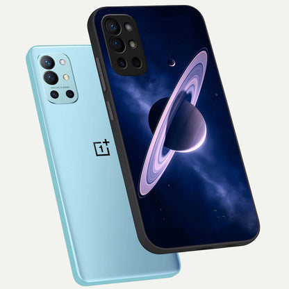  Saturn Ring Mystique phone case For OnePlus 9R showing premium glass back cover with detailed artwork