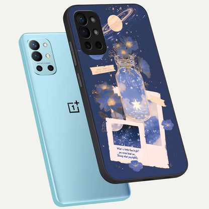  Starlit Cosmic Jar phone case For OnePlus 9R showing premium glass back cover with detailed artwork