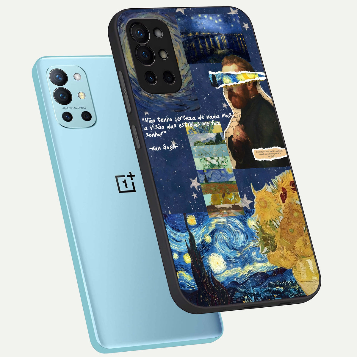  Starry Dream Vision phone case For OnePlus 9R showing premium glass back cover with detailed artwork