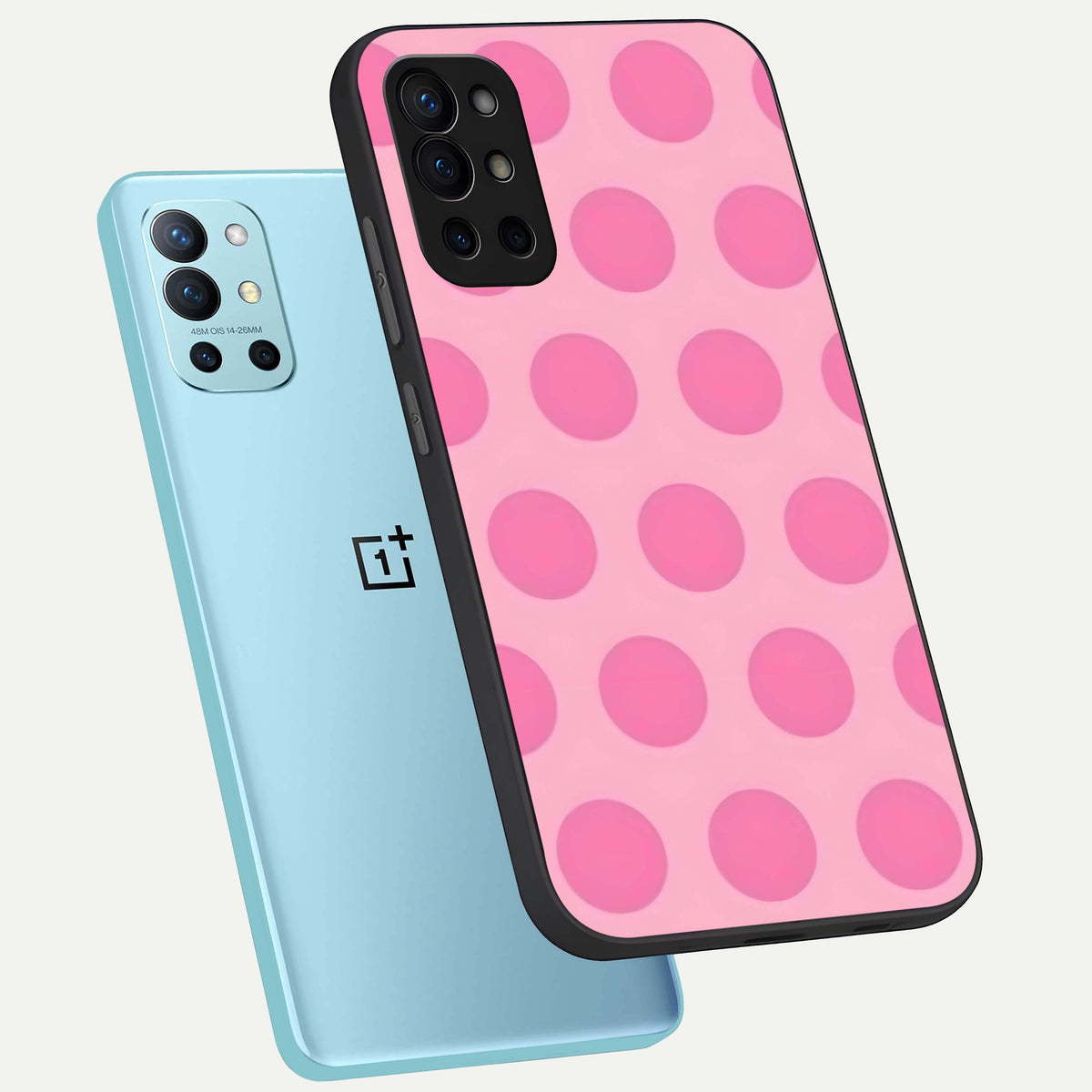  Sweet Dot Dreams phone case For OnePlus 9R showing premium glass back cover with detailed artwork