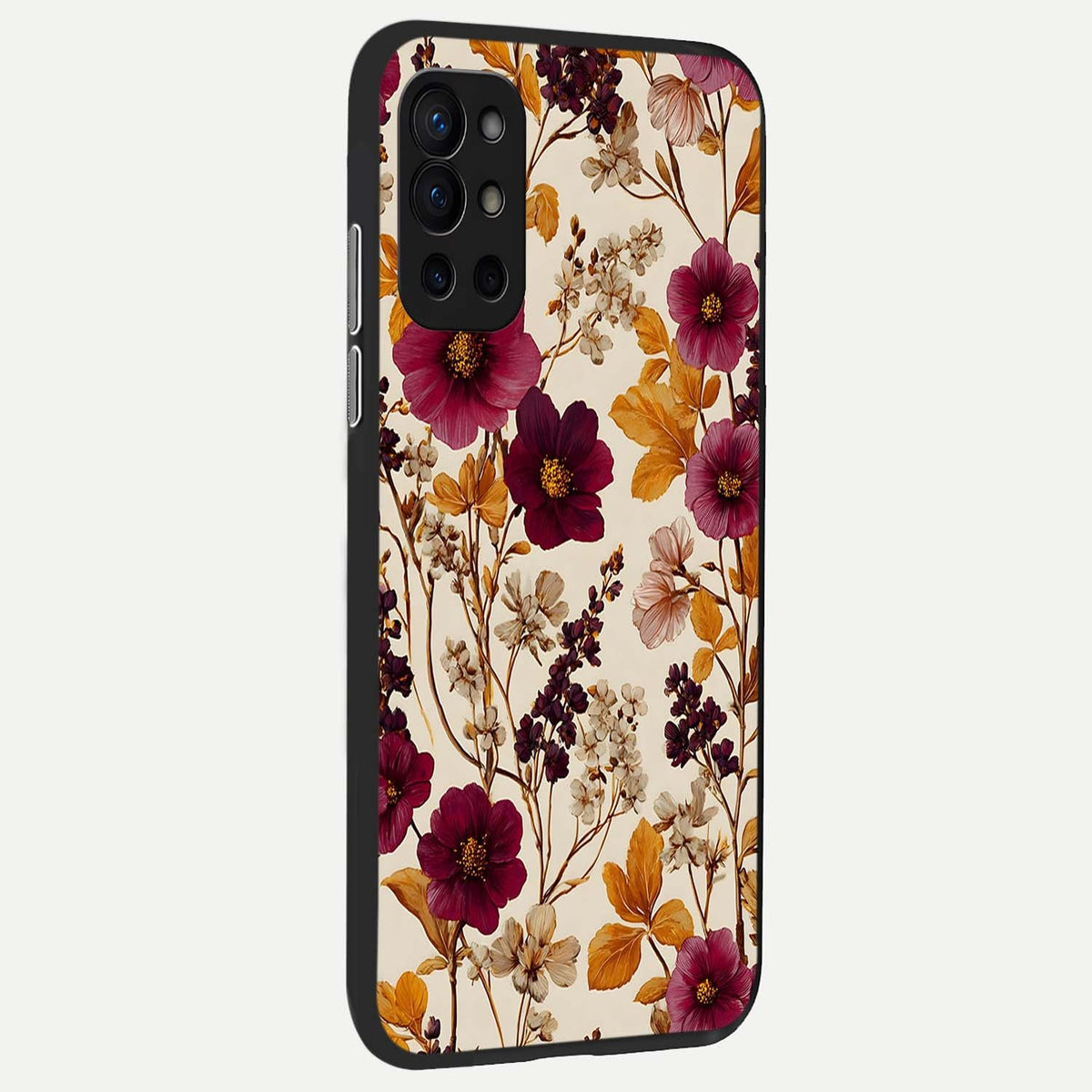  Autumn Wine Bloom back cover For OnePlus 9R slim fit glass case with vibrant aesthetic design