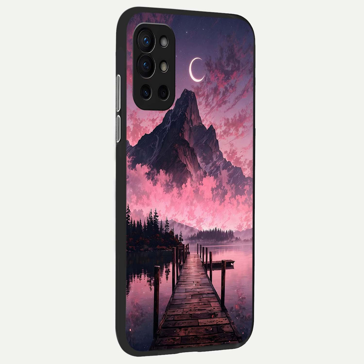  Beautiful Mountain View back cover For OnePlus 9R slim fit glass case with vibrant aesthetic design