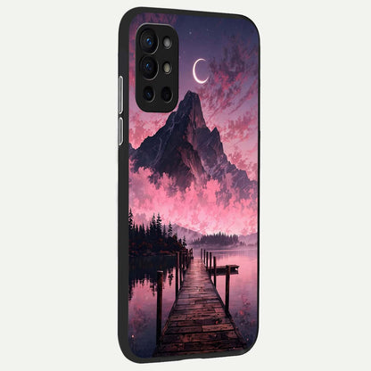  Beautiful Mountain View back cover For OnePlus 9R slim fit glass case with vibrant aesthetic design