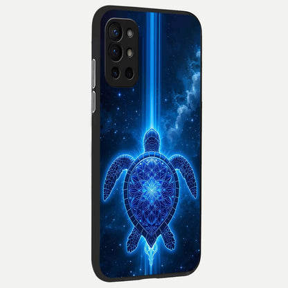  Blue Galaxy Turtle back cover For OnePlus 9R slim fit glass case with vibrant aesthetic design
