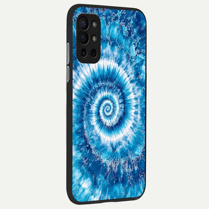  Blue Galaxy Wave back cover For OnePlus 9R slim fit glass case with vibrant aesthetic design