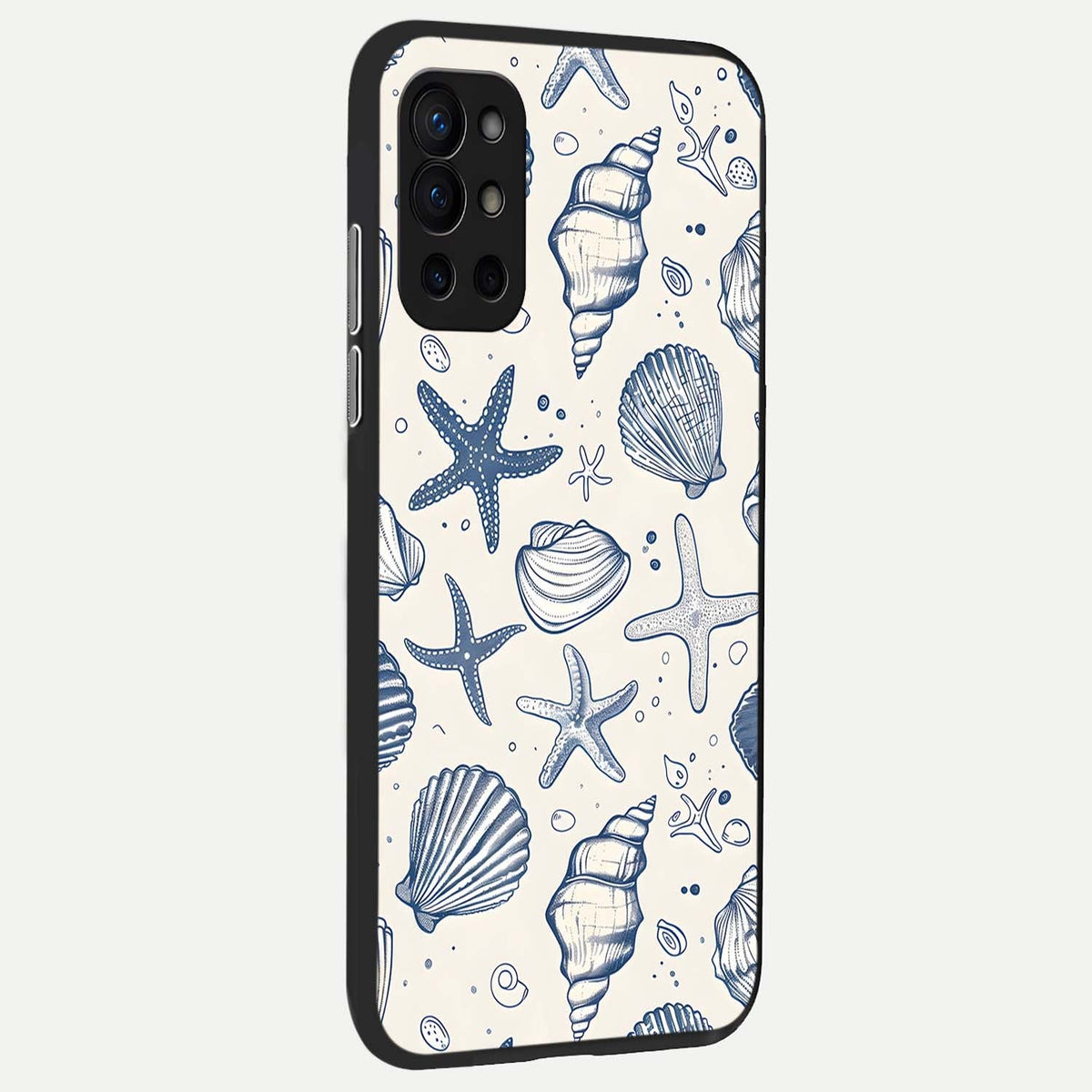  Blue Ocean Outline back cover For OnePlus 9R slim fit glass case with vibrant aesthetic design