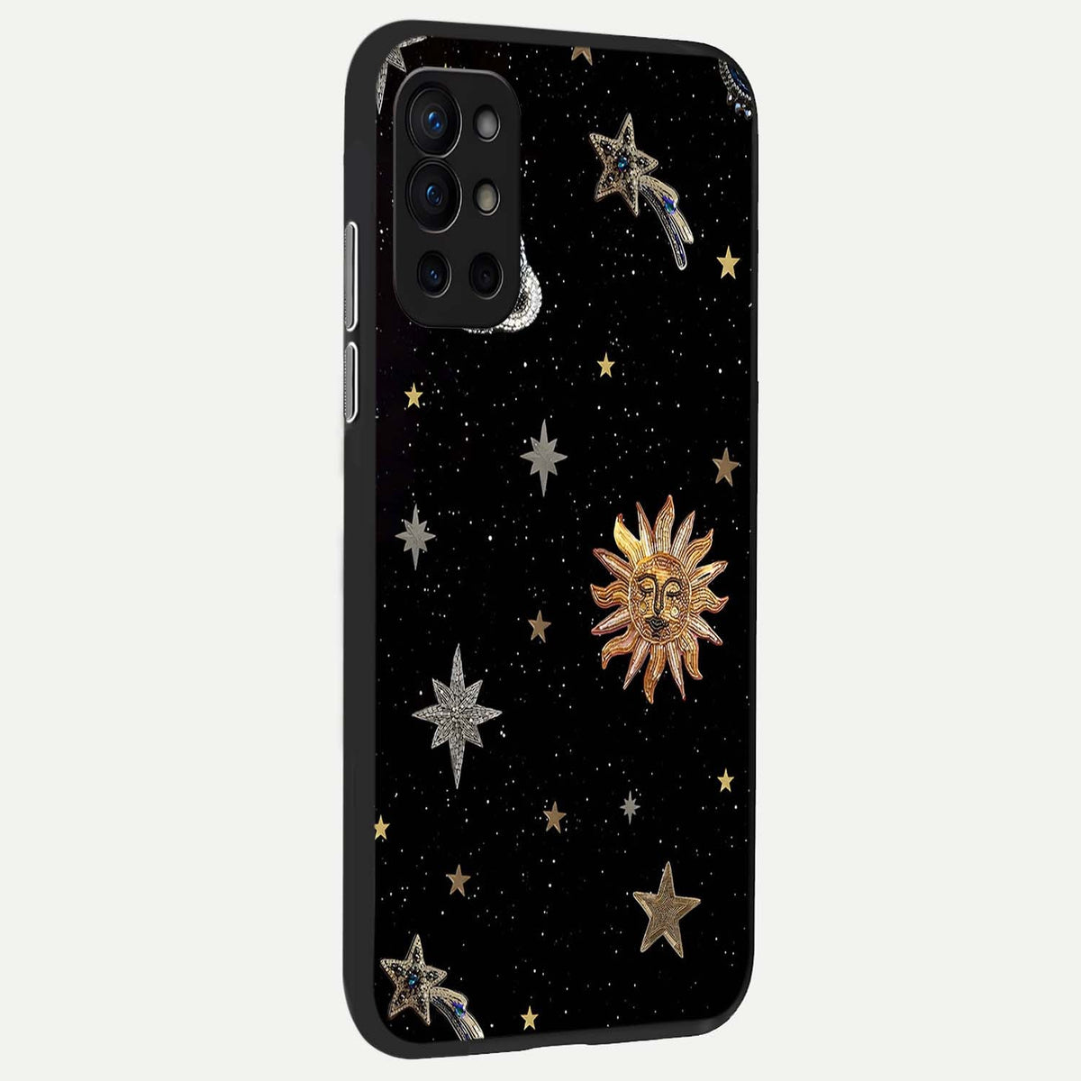  Celestial Moon With Stars back cover For OnePlus 9R slim fit glass case with vibrant aesthetic design