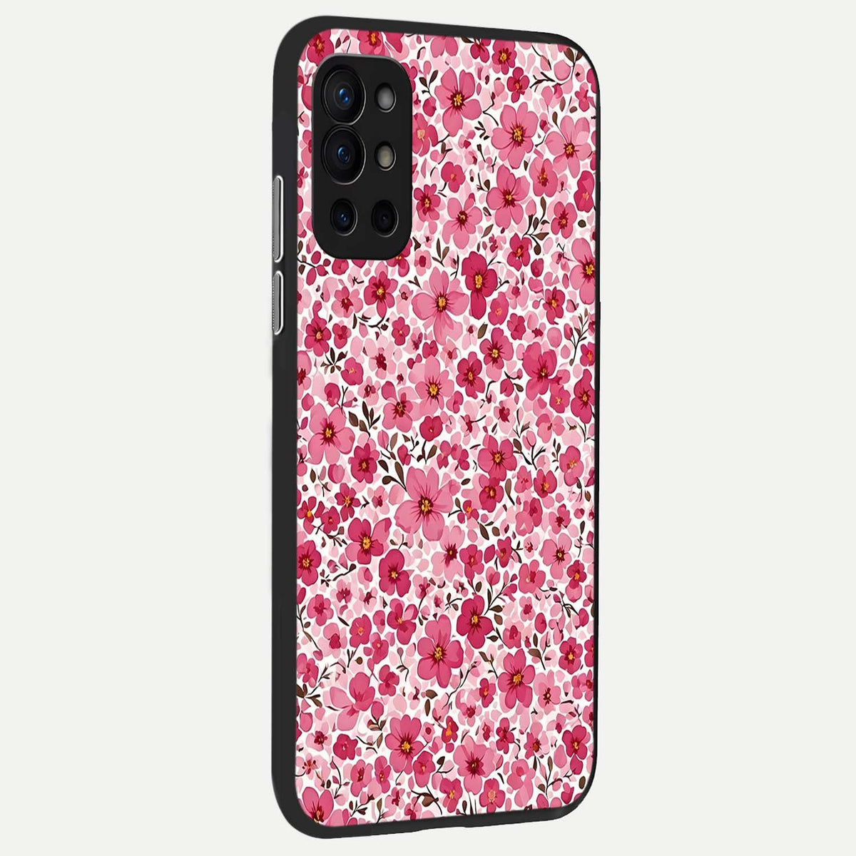  Cherry Blossom Charm back cover For OnePlus 9R slim fit glass case with vibrant aesthetic design