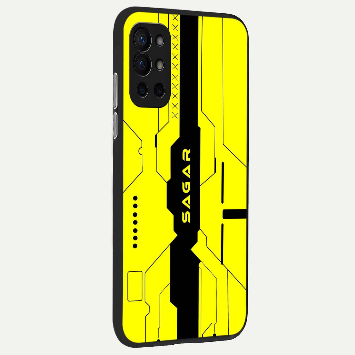  Circuit CYBERPUNK Custom Name back cover For OnePlus 9R slim fit glass case with vibrant aesthetic design