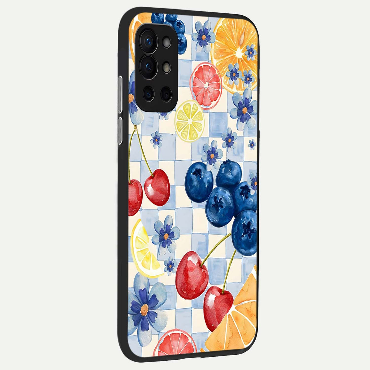  Citrus Bloom Joy back cover For OnePlus 9R slim fit glass case with vibrant aesthetic design
