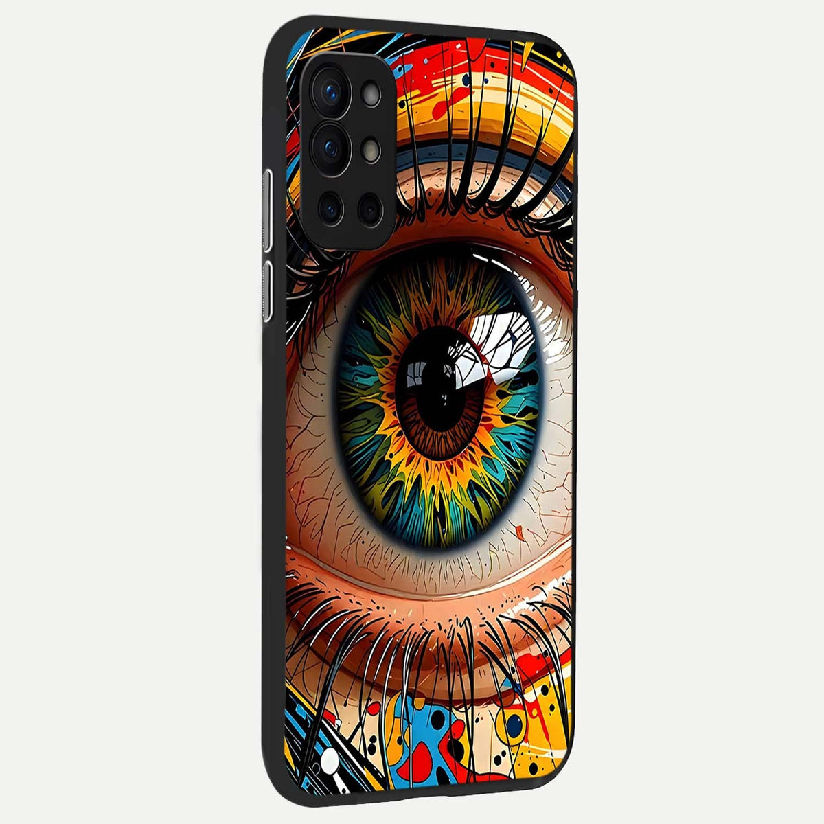  Colorful Eye back cover For OnePlus 9R slim fit glass case with vibrant aesthetic design
