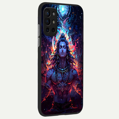  Divine Fire Shiv back cover For OnePlus 9R slim fit glass case with vibrant aesthetic design