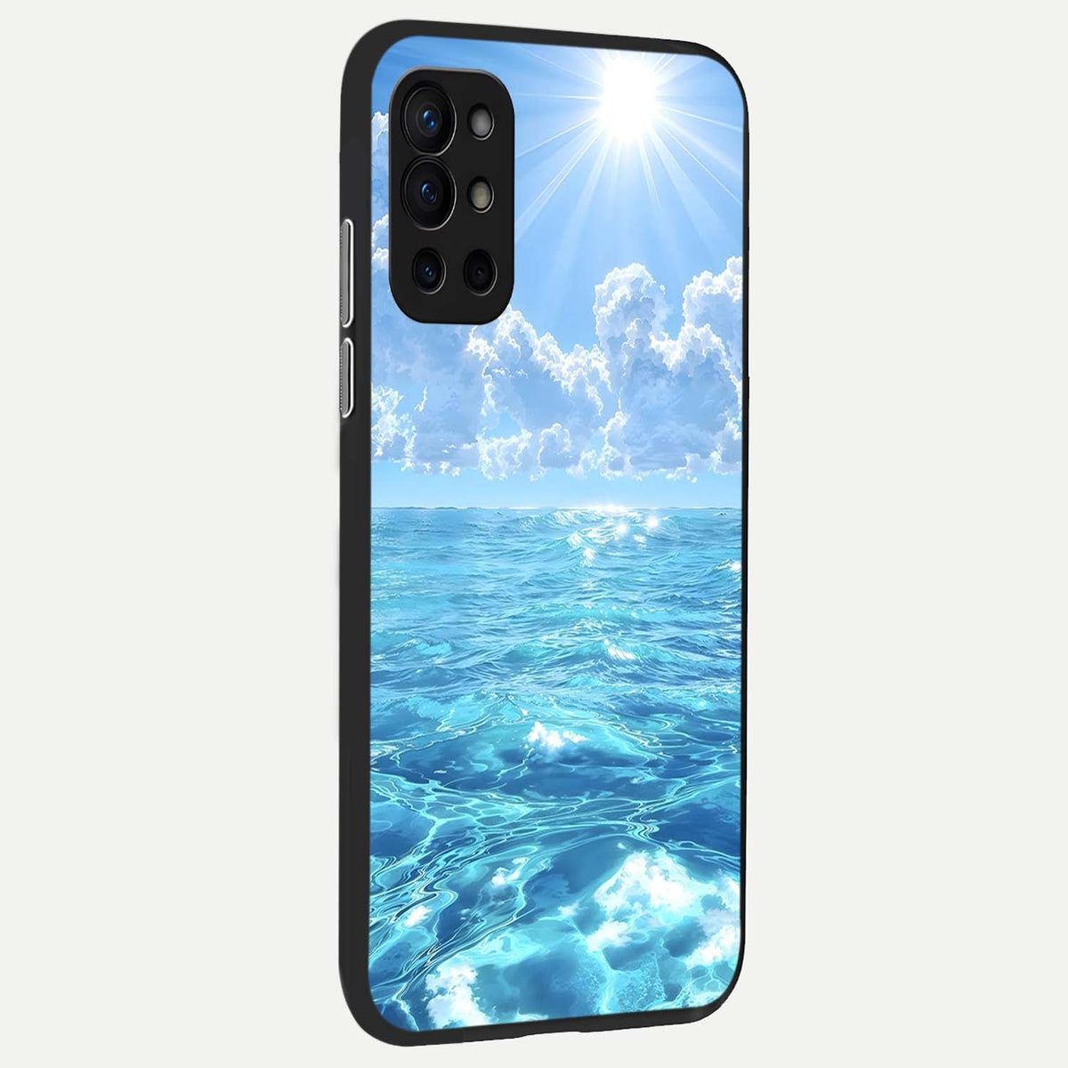  Endless Ocean Horizon back cover For OnePlus 9R slim fit glass case with vibrant aesthetic design