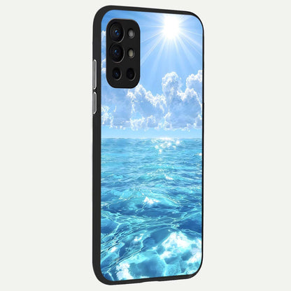  Endless Ocean Horizon back cover For OnePlus 9R slim fit glass case with vibrant aesthetic design