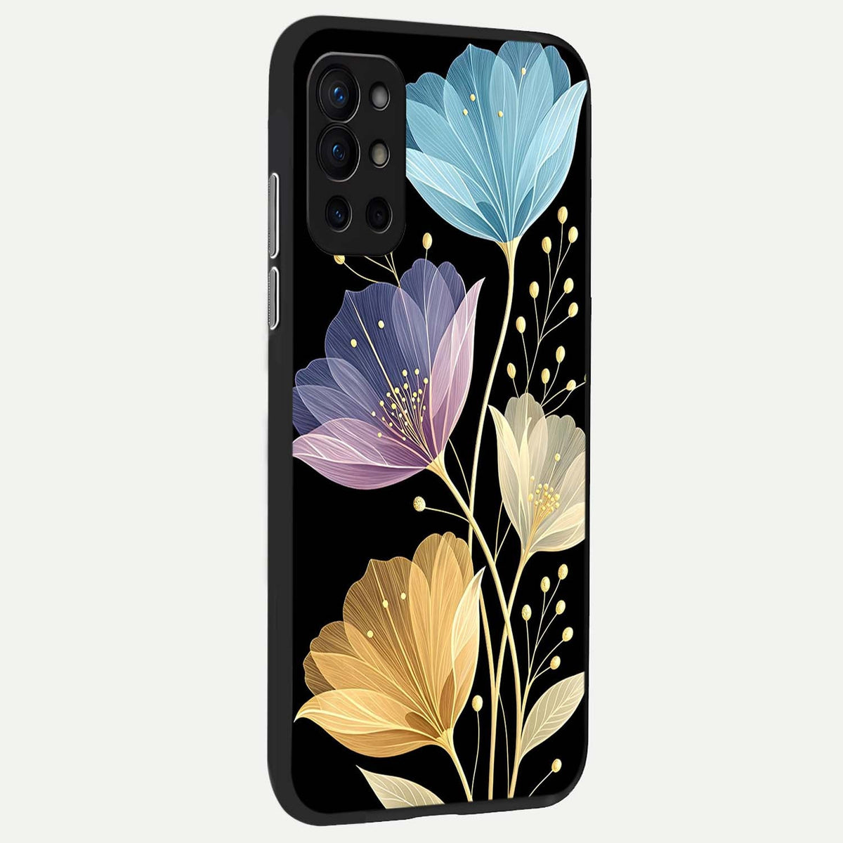  Flower Bloom Glow back cover For OnePlus 9R slim fit glass case with vibrant aesthetic design