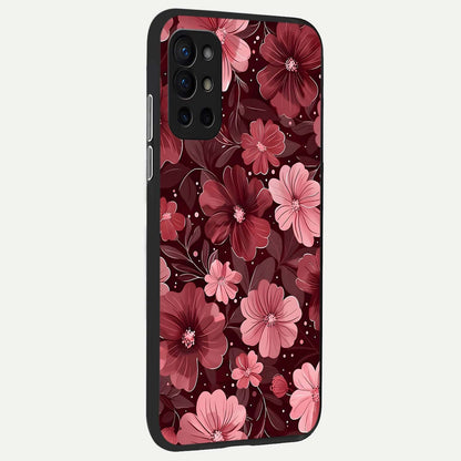  Flower Blush Bloom back cover For OnePlus 9R slim fit glass case with vibrant aesthetic design