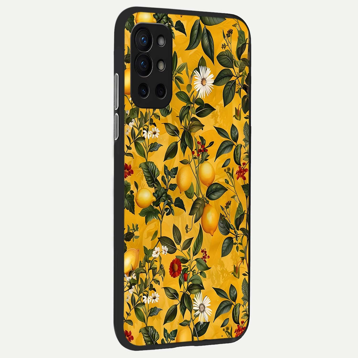  Golden Lemon Field back cover For OnePlus 9R slim fit glass case with vibrant aesthetic design