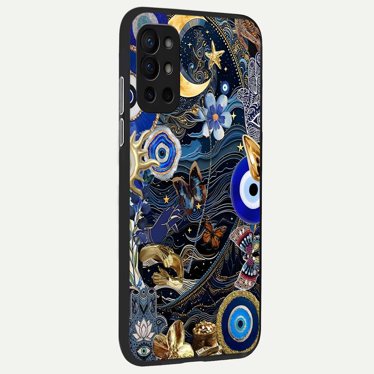  Golden Moon Magic back cover For OnePlus 9R slim fit glass case with vibrant aesthetic design