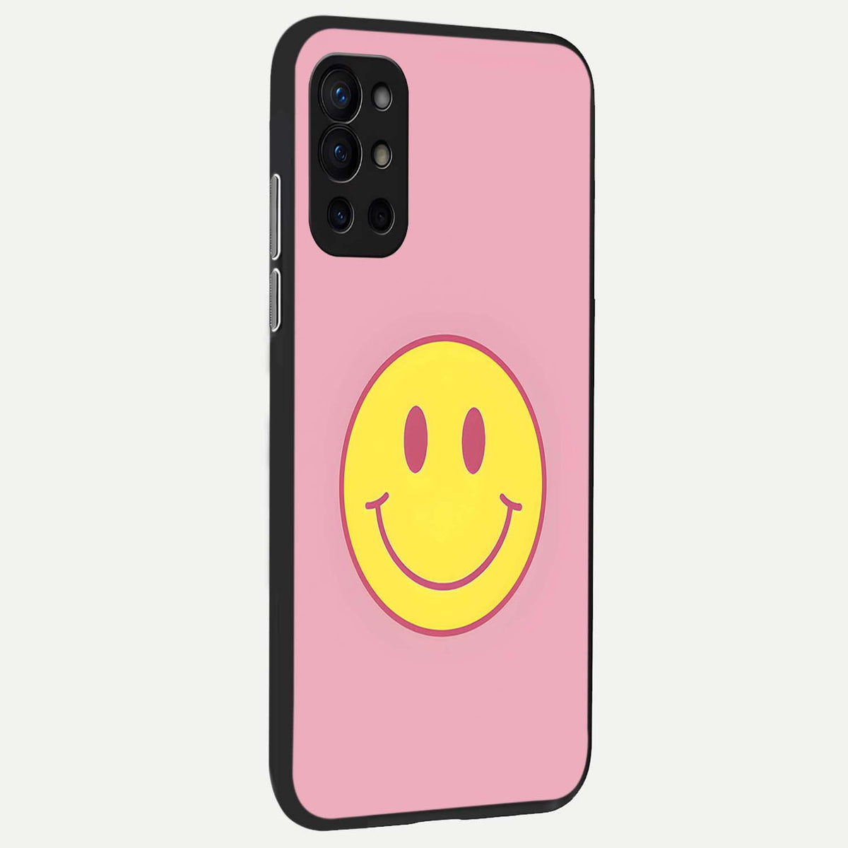  Happy Pink Mood back cover For OnePlus 9R slim fit glass case with vibrant aesthetic design