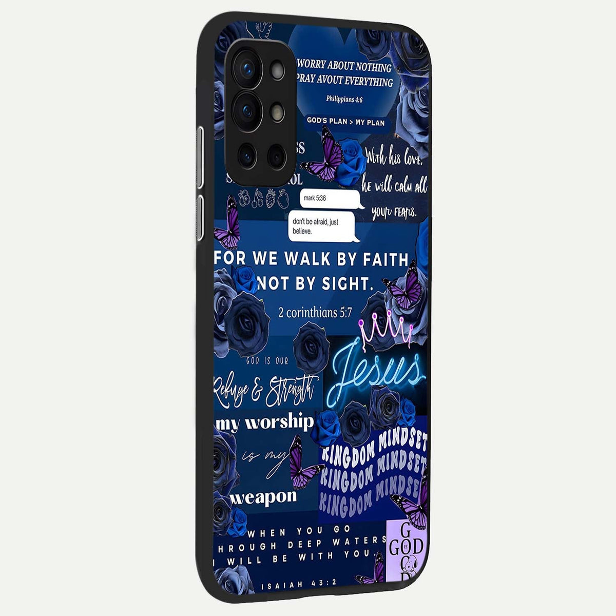  Kingdom Faith Glow back cover For OnePlus 9R slim fit glass case with vibrant aesthetic design