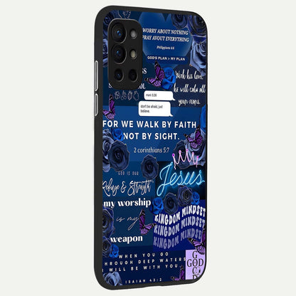  Kingdom Faith Glow back cover For OnePlus 9R slim fit glass case with vibrant aesthetic design