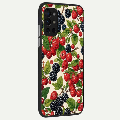  Mixed Berry Collage back cover For OnePlus 9R slim fit glass case with vibrant aesthetic design