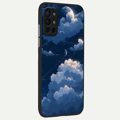  Moon Dream Haze back cover For OnePlus 9R slim fit glass case with vibrant aesthetic design