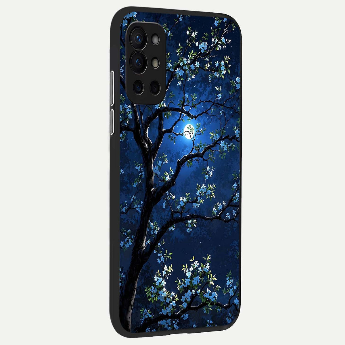  Mystic Floral Night back cover For OnePlus 9R slim fit glass case with vibrant aesthetic design