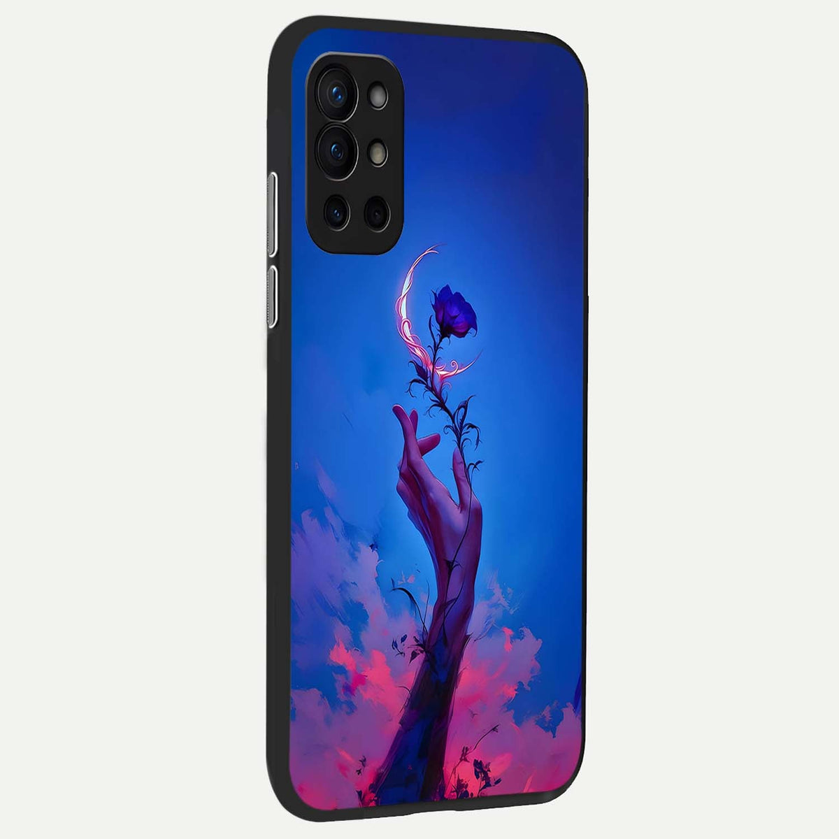  Mystic Hand back cover For OnePlus 9R slim fit glass case with vibrant aesthetic design