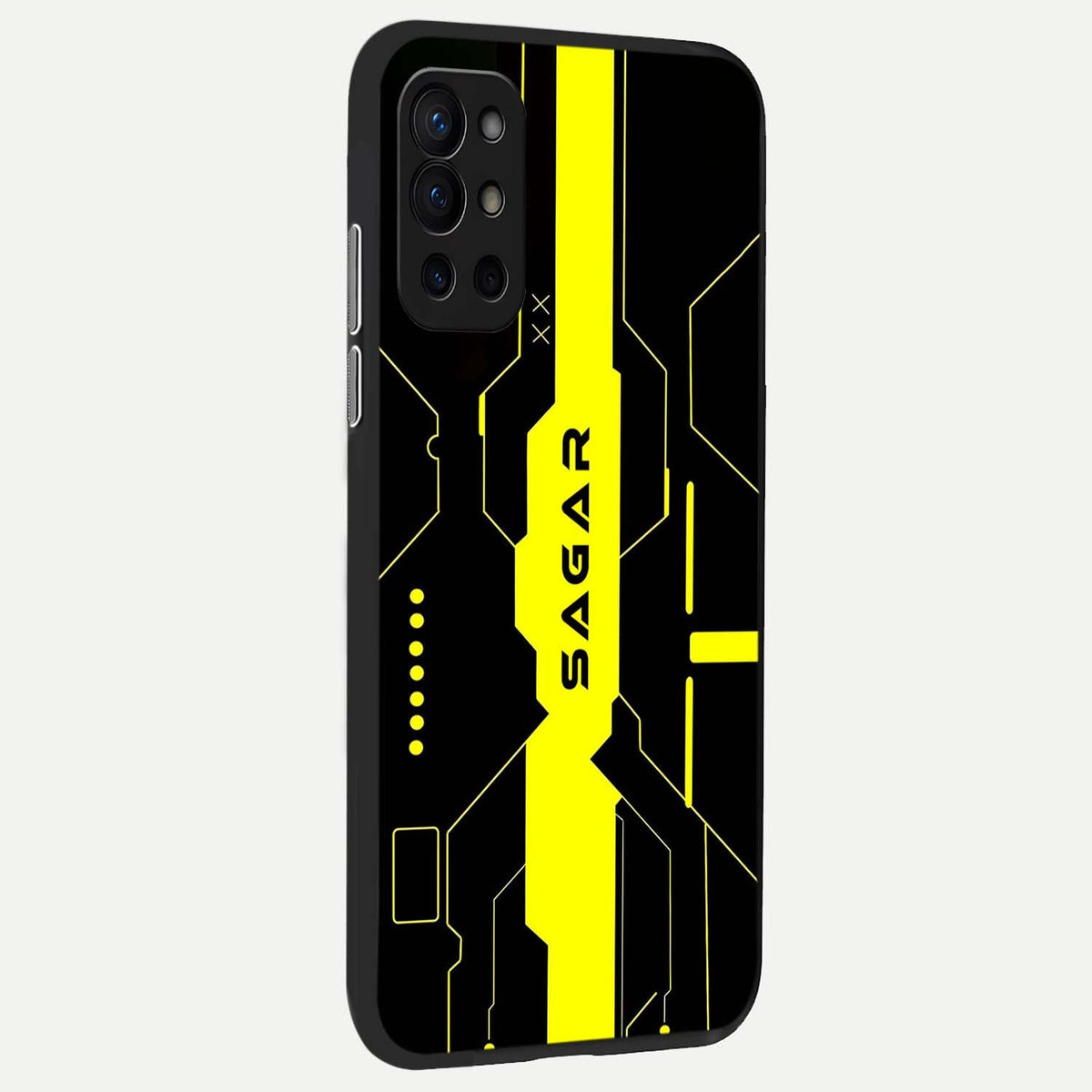  Neon CYBERPUNK Custom Name back cover For OnePlus 9R slim fit glass case with vibrant aesthetic design