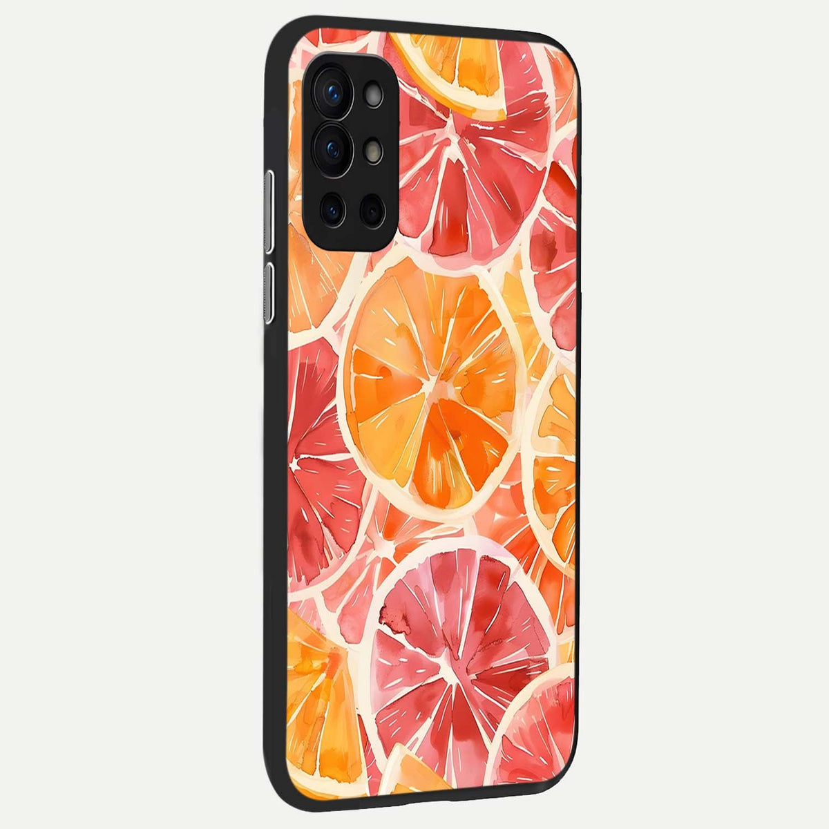  Orange Fruits Pattern back cover For OnePlus 9R slim fit glass case with vibrant aesthetic design