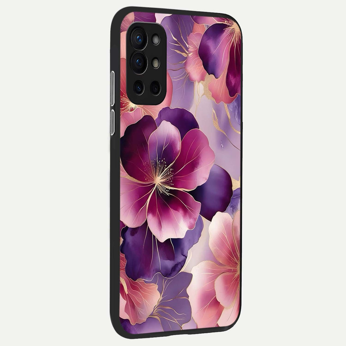  Pink Bouquet Florals back cover For OnePlus 9R slim fit glass case with vibrant aesthetic design
