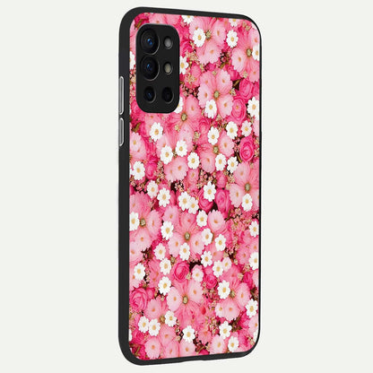  Pink Daisy Bliss back cover For OnePlus 9R slim fit glass case with vibrant aesthetic design