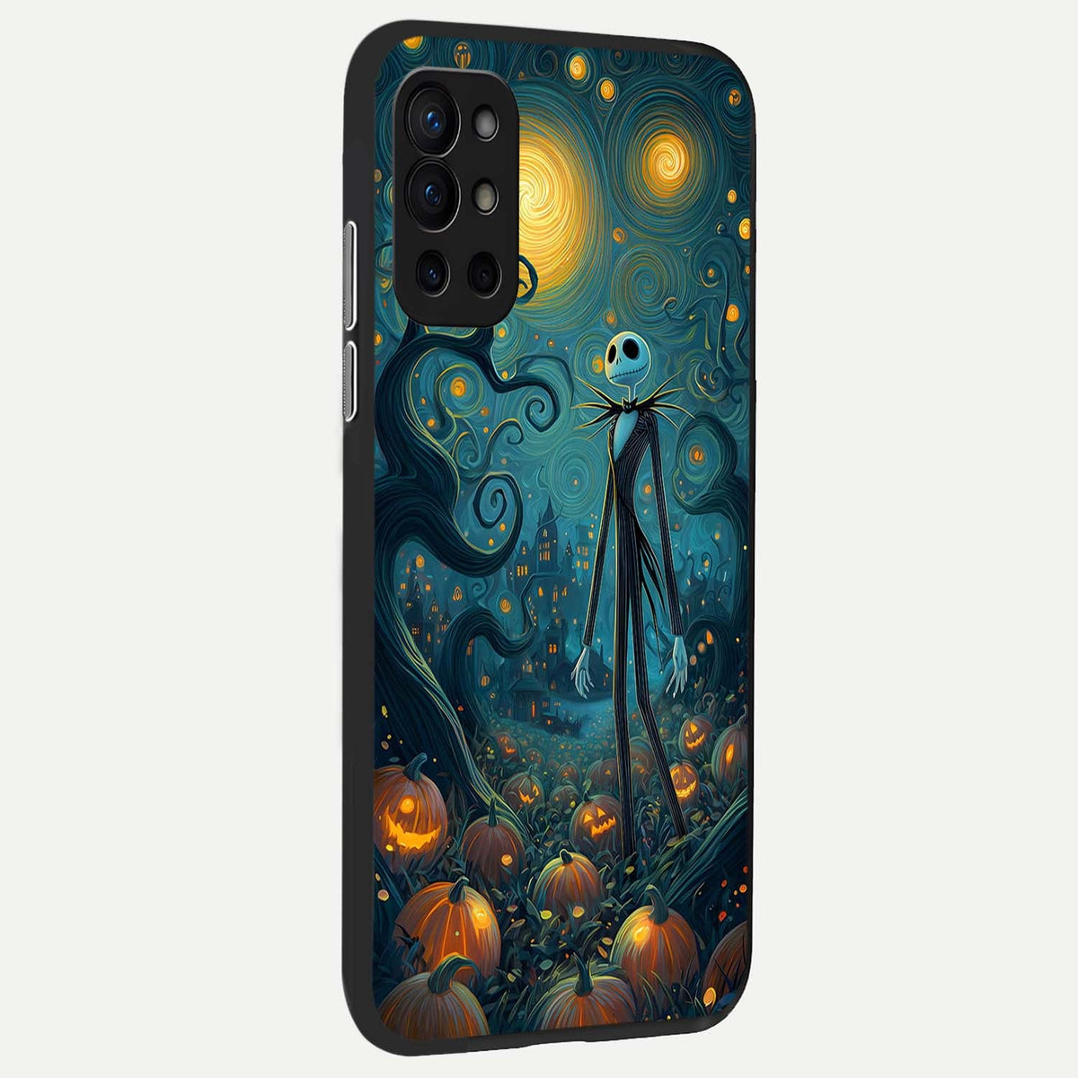  Pumpkin Moonlight Tale back cover For OnePlus 9R slim fit glass case with vibrant aesthetic design