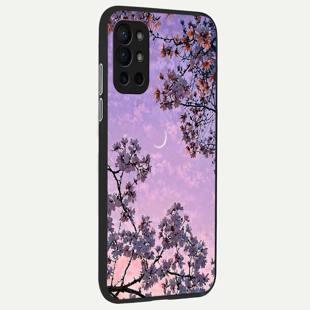  Purple Serenity Moon back cover For OnePlus 9R slim fit glass case with vibrant aesthetic design