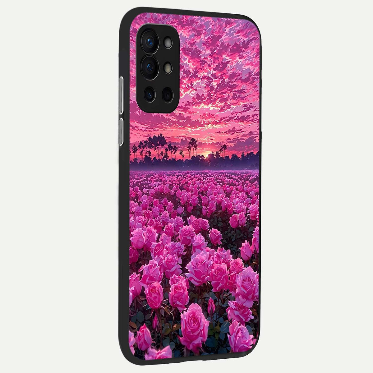  Rose Sunset Valley back cover For OnePlus 9R slim fit glass case with vibrant aesthetic design