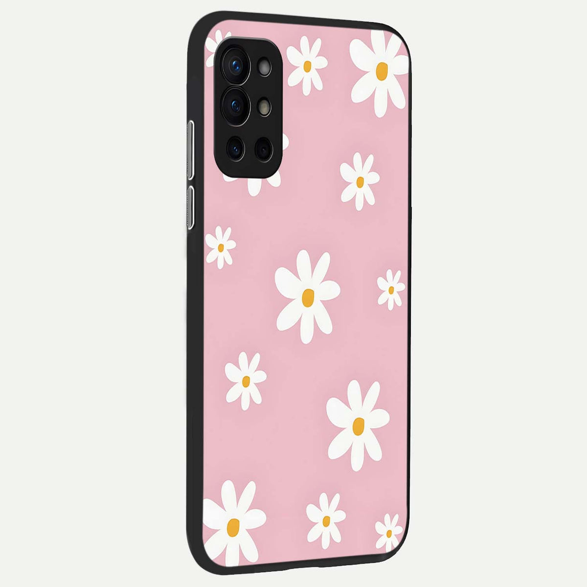  Soft Daisy Bliss back cover For OnePlus 9R slim fit glass case with vibrant aesthetic design