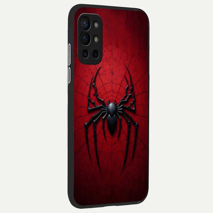  Superhero Web Emblem back cover For OnePlus 9R slim fit glass case with vibrant aesthetic design