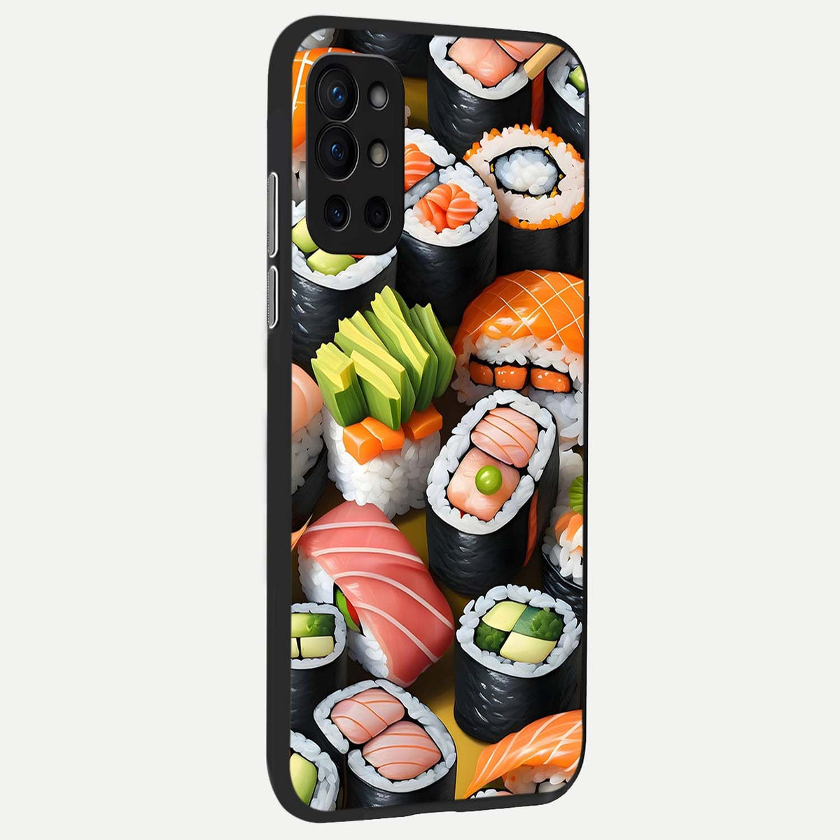  Sushi Food Pattern back cover For OnePlus 9R slim fit glass case with vibrant aesthetic design