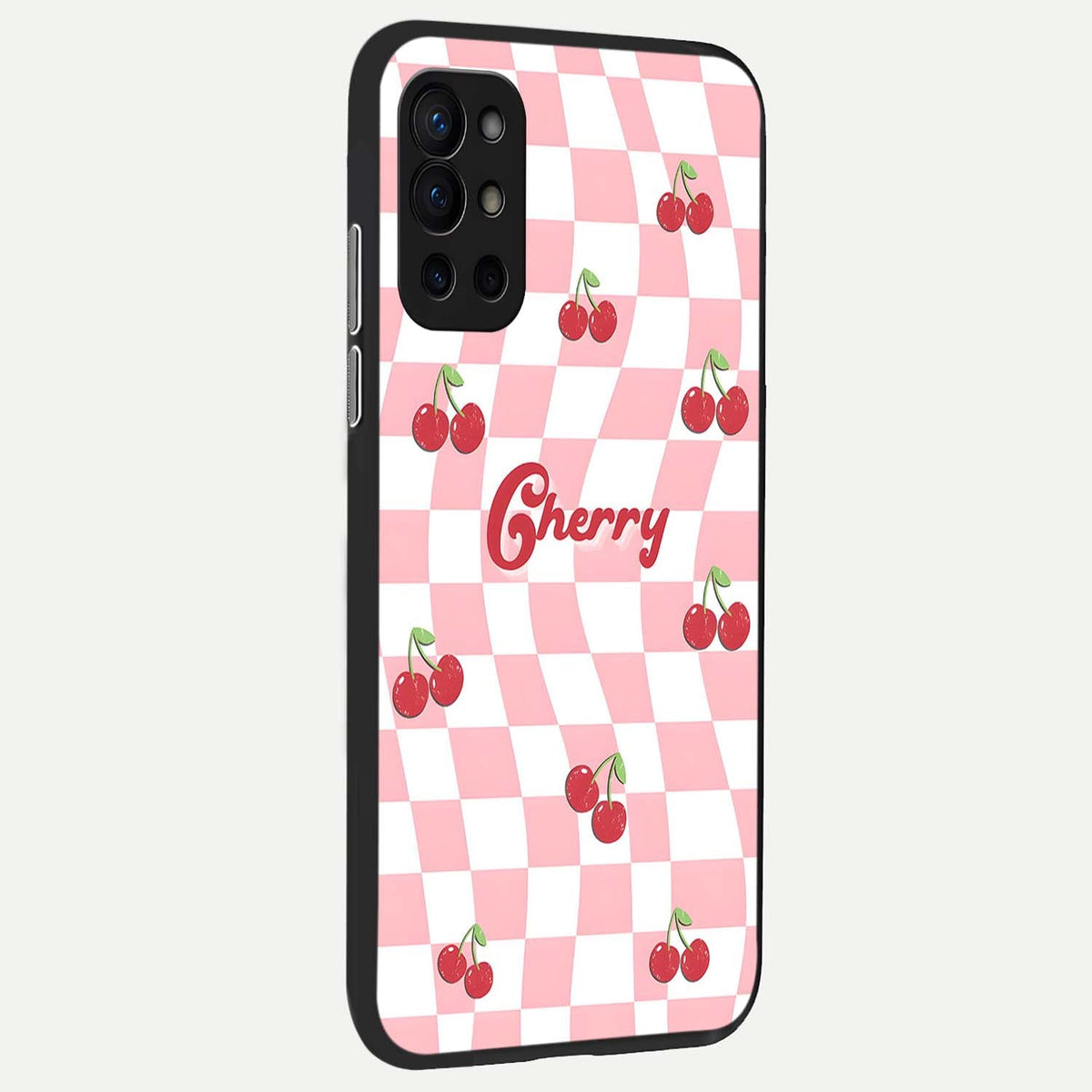  Sweet Cherry Vibes back cover For OnePlus 9R slim fit glass case with vibrant aesthetic design