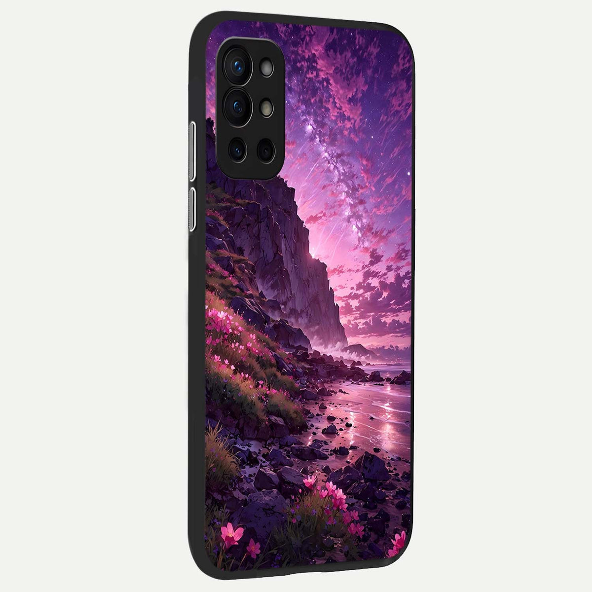 Twilight Blossom Coast back cover For OnePlus 9R slim fit glass case with vibrant aesthetic design