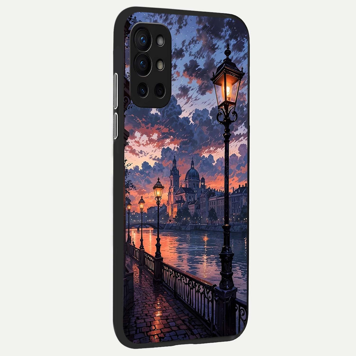  Twilight River Lights back cover For OnePlus 9R slim fit glass case with vibrant aesthetic design
