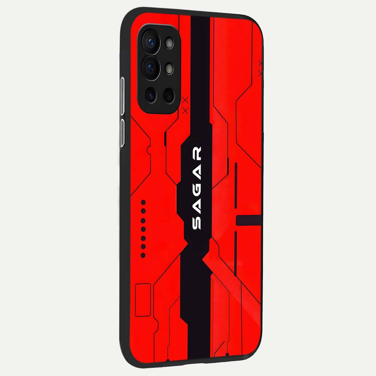  Voltage Rise CYBERPUNK Custom Name back cover For OnePlus 9R slim fit personalized glass case with bold cyberpunk design