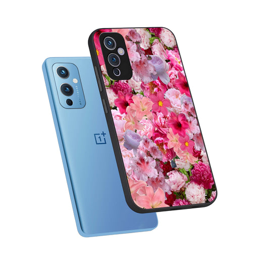  Bloom Crush Fantasy phone case For OnePlus 9 showing premium glass back cover with detailed artwork