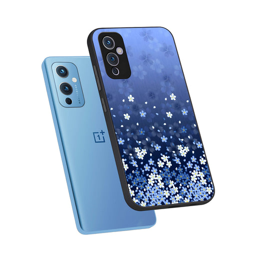 Blue Starry phone case For OnePlus 9 showing premium glass back cover with detailed artwork