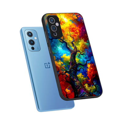  Colorful Soda Bottles phone case For OnePlus 9 showing premium glass back cover with detailed artwork