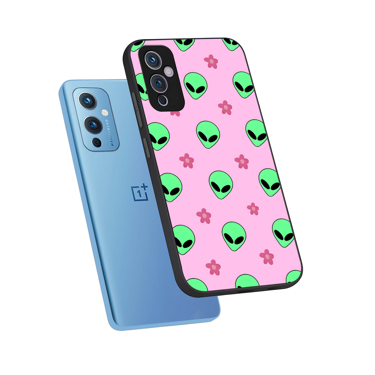  Cosmic Cute Crush phone case For OnePlus 9 showing premium glass back cover with detailed artwork