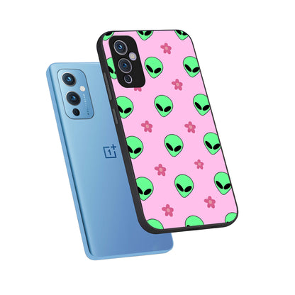  Cosmic Cute Crush phone case For OnePlus 9 showing premium glass back cover with detailed artwork