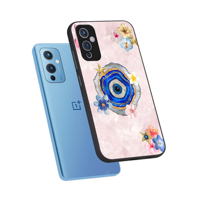  Divine Aura Bloom phone case For OnePlus 9 showing premium glass back cover with detailed artwork