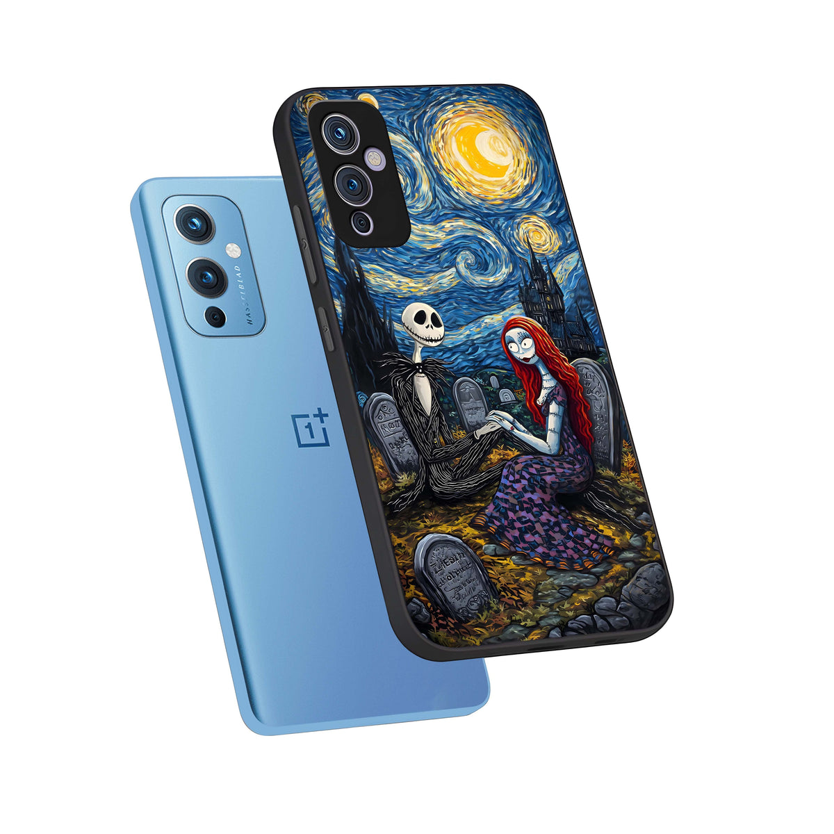  Eternal Night Love phone case For OnePlus 9 showing premium glass back cover with detailed artwork